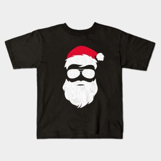 Funny Santa Claus with Sunglasses Christmas (Distrassed) Kids T-Shirt